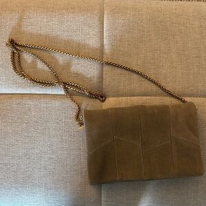 Street Level Brown/Gray Suede Crossbody Bag